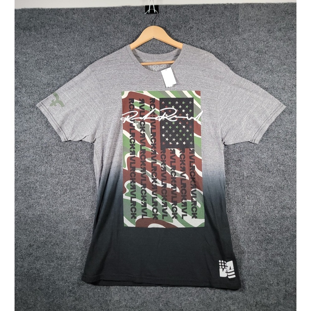 Rock Revival T-Shirt Mens Large Gray Camo Graphic Short Sleeve Preppy NWT $65